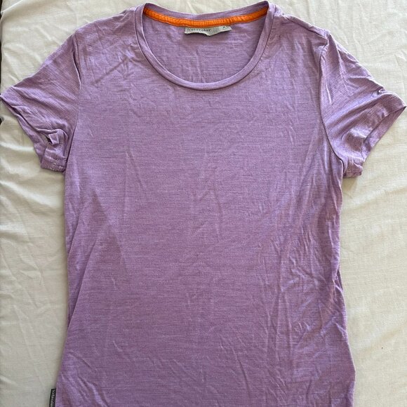 Icebreaker Tops - ICEBREAKER COOL-LITE Size XS Womens Purple Merino Wool Short Sleeve Gym Top